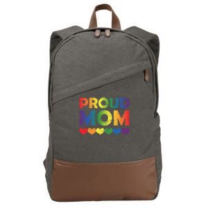 Proud Mom Lesbian Lgbtq Pride Month Supporters Mothers Day Gift Cotton Canvas Backpack