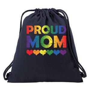 Proud Mom Lesbian Lgbtq Pride Month Supporters Mothers Day Gift Drawstring Bag