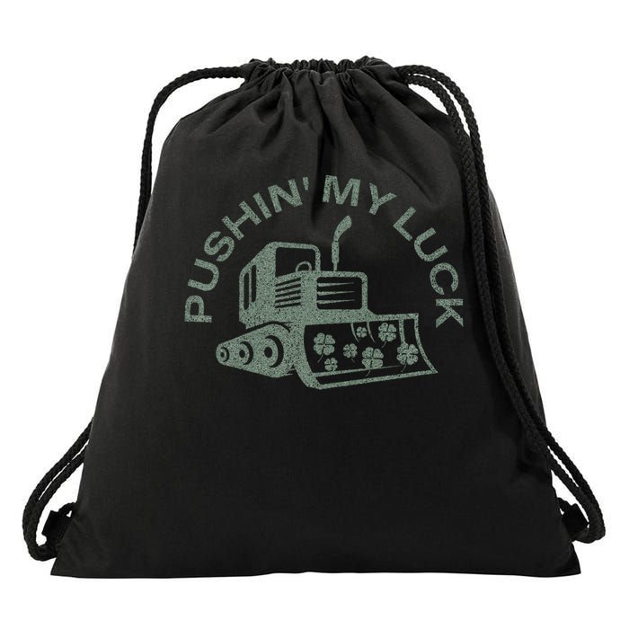 Pushing My Luck Tractor Truck St Patricks Day Drawstring Bag