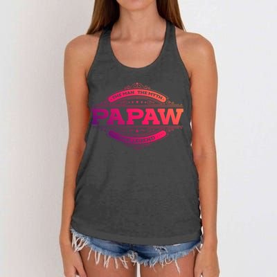 Papaw Myth Legend Father Dad Uncle Gift Idea Gift Women's Knotted Racerback Tank