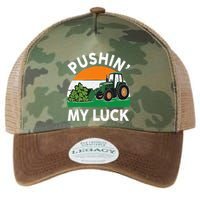 Pushing My Luck Tractor Funny St Patrick Day Boy Dad Legacy Tie Dye Trucker Hat
