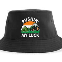 Pushing My Luck Tractor Funny St Patrick Day Boy Dad Sustainable Bucket Hat
