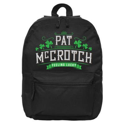 Pat Mccrotch Luck Of The Irish Funny St Patricks Day 16 in Basic Backpack