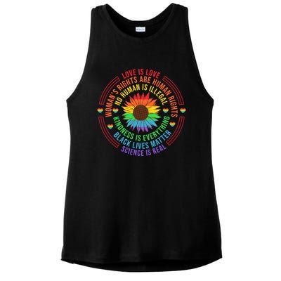 Pride Month Lgbt Flag Blm Rights Great Gift Ladies PosiCharge Tri-Blend Wicking Tank