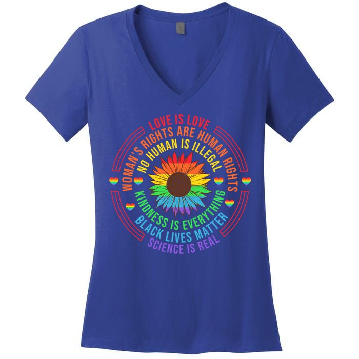 Pride Month Lgbt Flag Blm Rights Great Gift Women's V-Neck T-Shirt