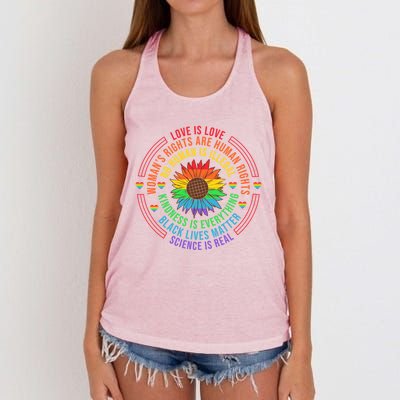 Pride Month Lgbt Flag Blm Rights Great Gift Women's Knotted Racerback Tank