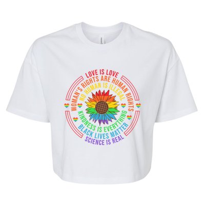 Pride Month Lgbt Flag Blm Rights Great Gift Bella+Canvas Jersey Crop Tee