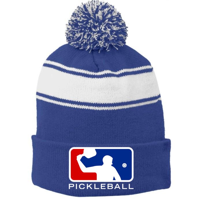 Pickleball Major Leagues Cool Gift Stripe Pom Pom Beanie