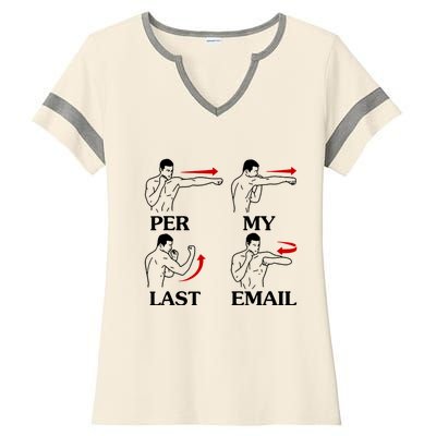 Per My Last Email Funny Men Costumed Ladies Halftime Notch Neck Tee