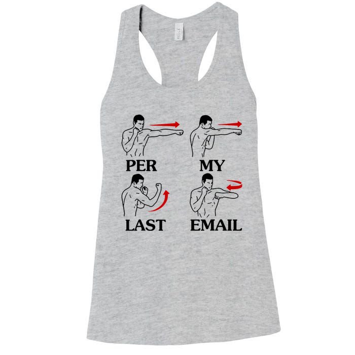 Per My Last Email Funny Men Costumed Women's Racerback Tank