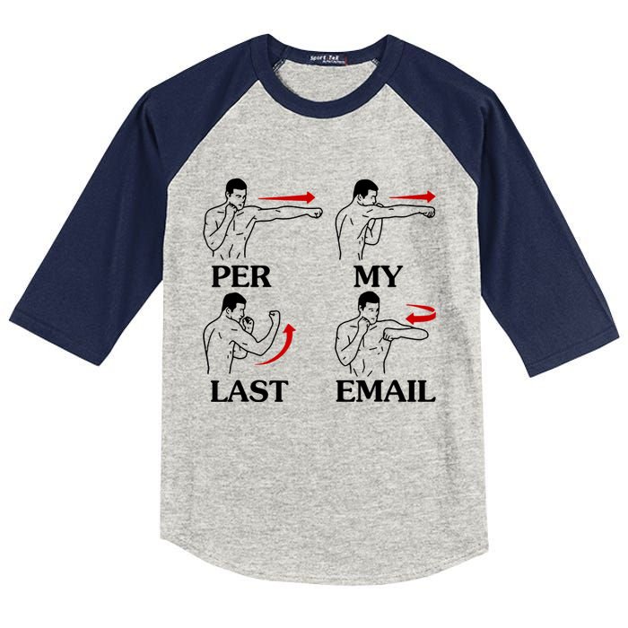 Per My Last Email Funny Men Costumed Kids Colorblock Raglan Jersey