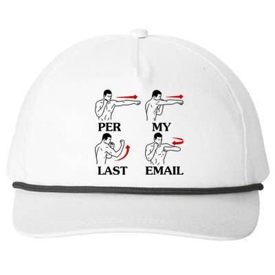 Per My Last Email Funny Men Costumed Snapback Five-Panel Rope Hat