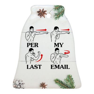 Per My Last Email Funny Men Costumed Ceramic Bell Ornament