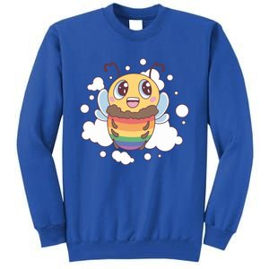 Pride Month Lgbt Flag Bee Rainbow Proud Ally Funny Gift Tall Sweatshirt