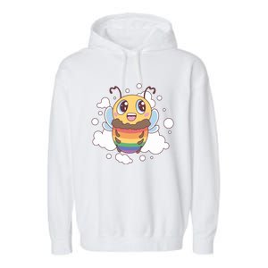 Pride Month Lgbt Flag Bee Rainbow Proud Ally Funny Gift Garment-Dyed Fleece Hoodie