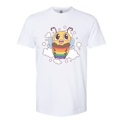 Pride Month Lgbt Flag Bee Rainbow Proud Ally Funny Gift Softstyle® CVC T-Shirt