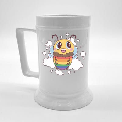 Pride Month Lgbt Flag Bee Rainbow Proud Ally Funny Gift Beer Stein