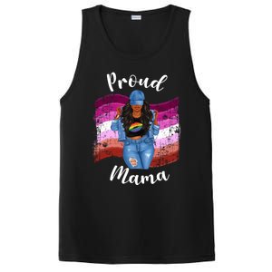 Proud Mama Lesbian Pride Lgbtq Black Mom Lesbian Flag Cute Gift PosiCharge Competitor Tank