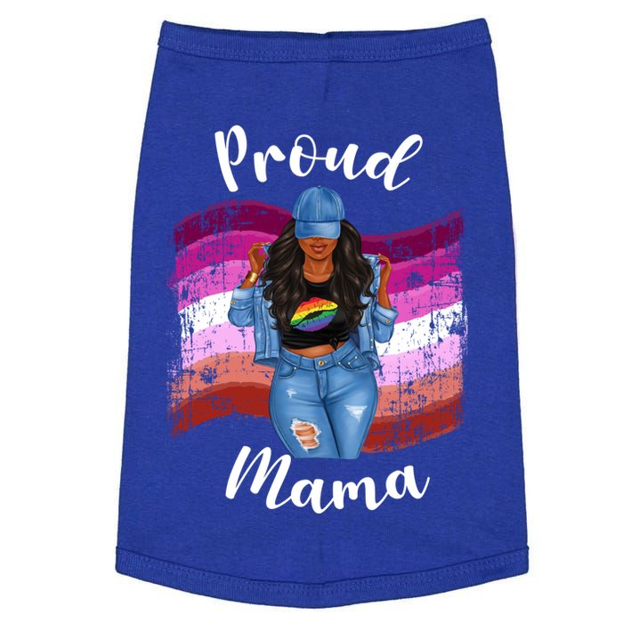 Proud Mama Lesbian Pride Lgbtq Black Mom Lesbian Flag Cute Gift Doggie Tank