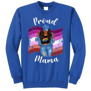 Proud Mama Lesbian Pride Lgbtq Black Mom Lesbian Flag Cute Gift Sweatshirt