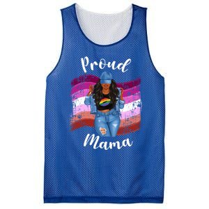 Proud Mama Lesbian Pride Lgbtq Black Mom Lesbian Flag Cute Gift Mesh Reversible Basketball Jersey Tank