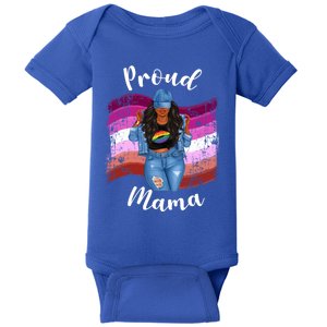 Proud Mama Lesbian Pride Lgbtq Black Mom Lesbian Flag Cute Gift Baby Bodysuit