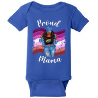 Proud Mama Lesbian Pride Lgbtq Black Mom Lesbian Flag Cute Gift Baby Bodysuit