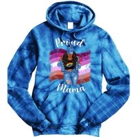 Proud Mama Lesbian Pride Lgbtq Black Mom Lesbian Flag Cute Gift Tie Dye Hoodie