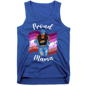 Proud Mama Lesbian Pride Lgbtq Black Mom Lesbian Flag Cute Gift Tank Top