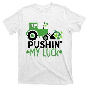 Pushin My Luck St. Patrick's Day Shamrock Irish Boy T-Shirt