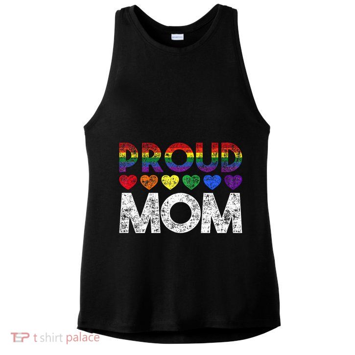 Proud Mom Lgbt Ladies PosiCharge Tri-Blend Wicking Tank