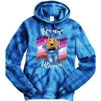 Proud Mama Lesbian Pride Lgbtq Blonde Mom Lesbian Flag Gift Tie Dye Hoodie