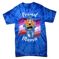 Proud Mama Lesbian Pride Lgbtq Blonde Mom Lesbian Flag Gift Tie-Dye T-Shirt