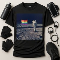 Pride Moon Landing Graphic Lgbtq Gift Cooling Performance Crew T-Shirt