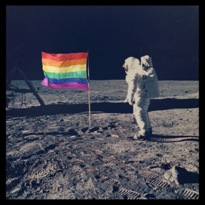 Pride Moon Landing Graphic Lgbtq Gift 7-Panel Snapback Hat