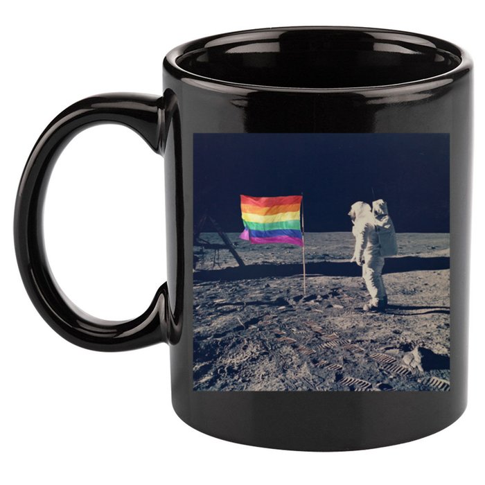 Pride Moon Landing Graphic Lgbtq Gift 11oz C Handle Ceramic Mug