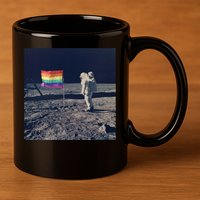Pride Moon Landing Graphic Lgbtq Gift 11oz C Handle Ceramic Mug