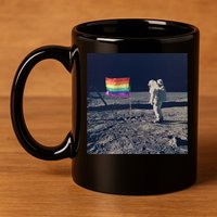 Pride Moon Landing Graphic Lgbtq Gift 11oz C Handle Ceramic Mug