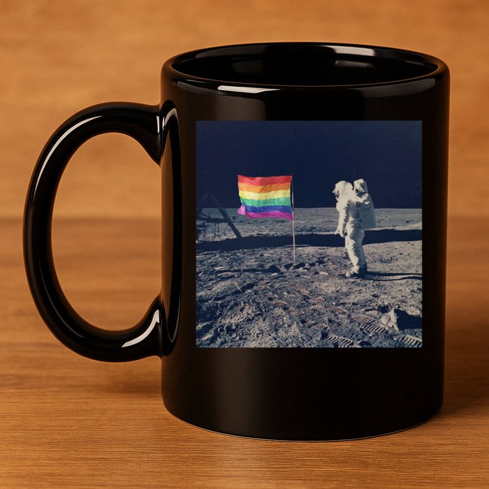 Pride Moon Landing Graphic Lgbtq Gift 11oz C Handle Ceramic Mug