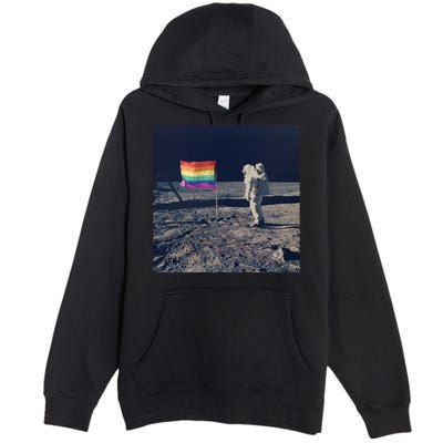 Pride Moon Landing Graphic Lgbtq Gift Premium Pullover Hoodie