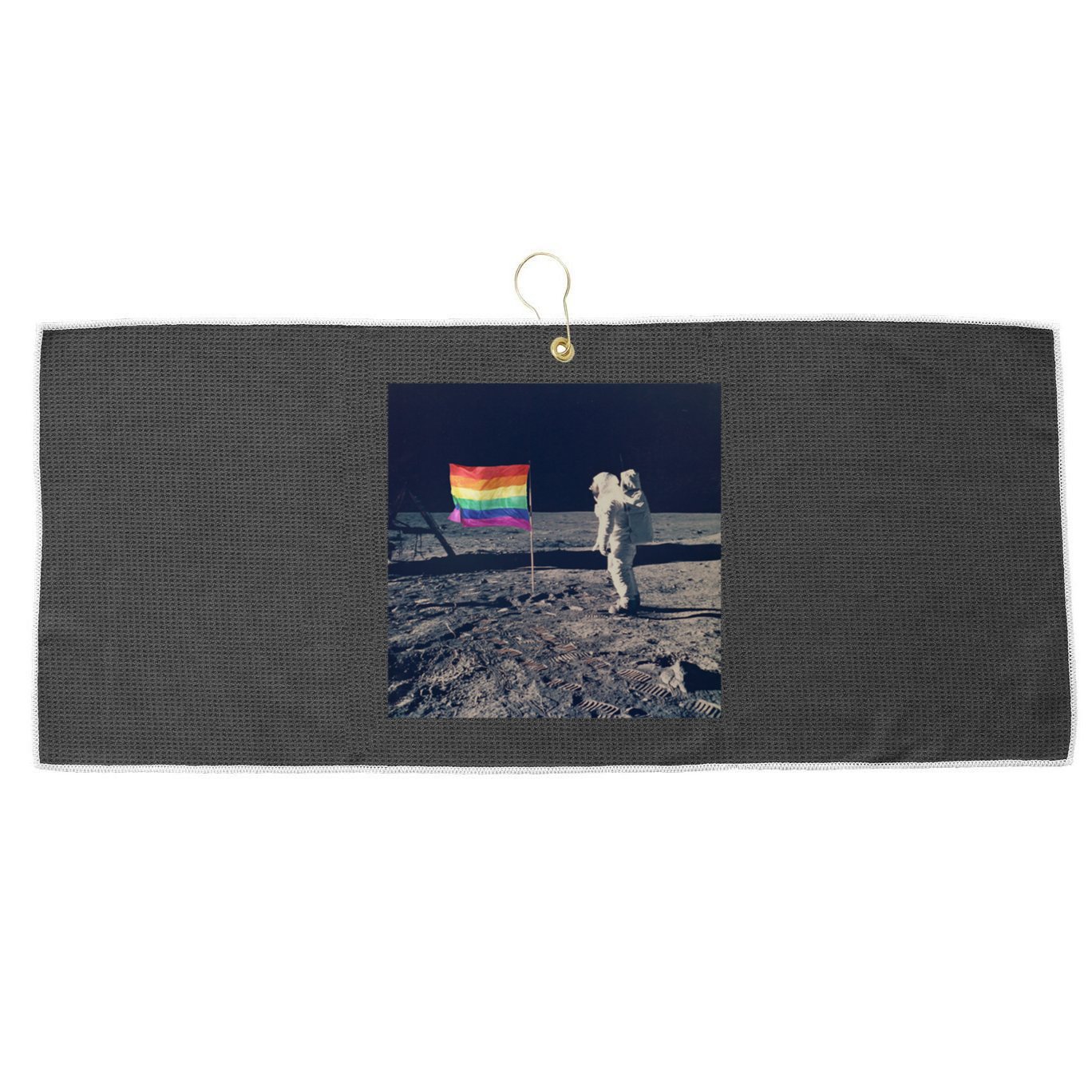 Pride Moon Landing Graphic Lgbtq Gift Large Microfiber Waffle Golf Towel