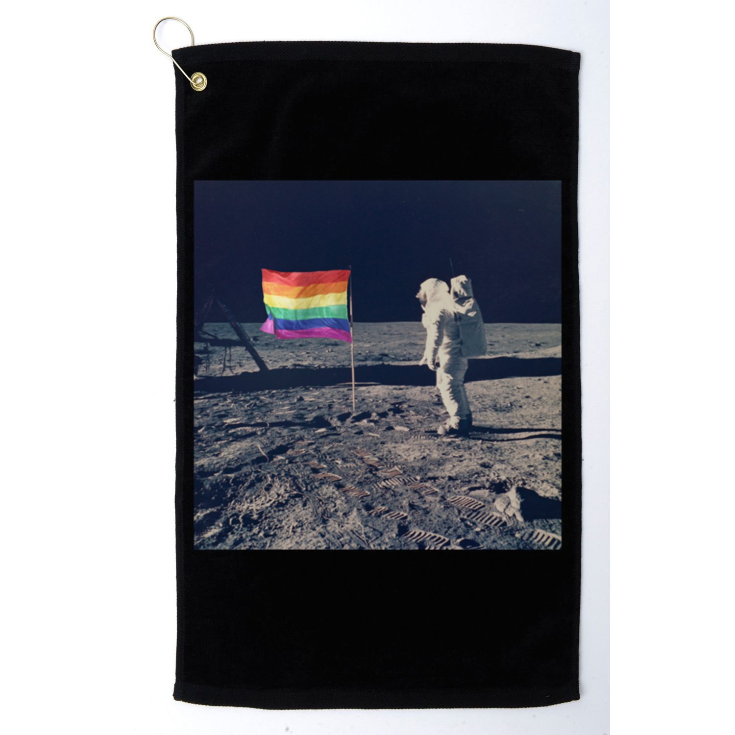 Pride Moon Landing Graphic Lgbtq Gift Golf Towel