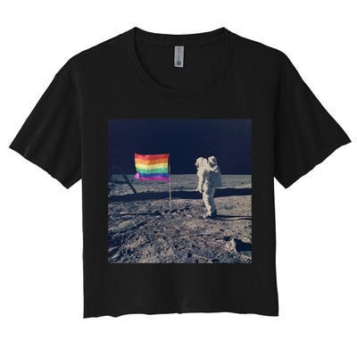 Pride Moon Landing Graphic Lgbtq Gift Crop Top