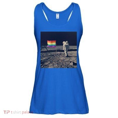 Pride Moon Landing Graphic Lgbtq Gift Ladies Essential Flowy Tank