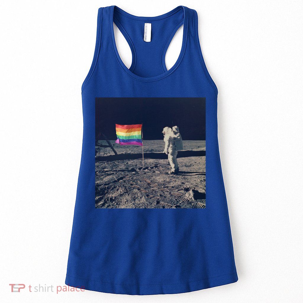 Pride Moon Landing Graphic Lgbtq Gift Womens Tank Top