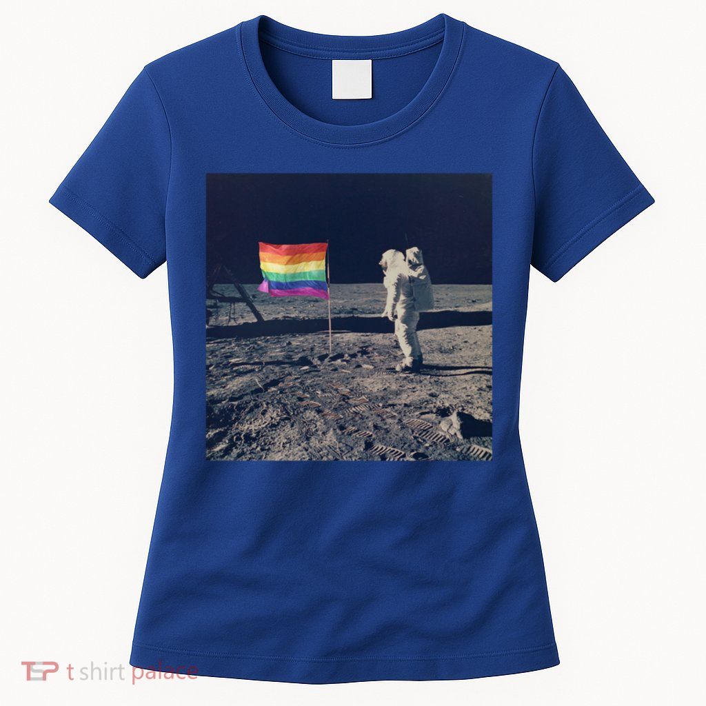 Pride Moon Landing Graphic Lgbtq Gift Womens T-Shirt