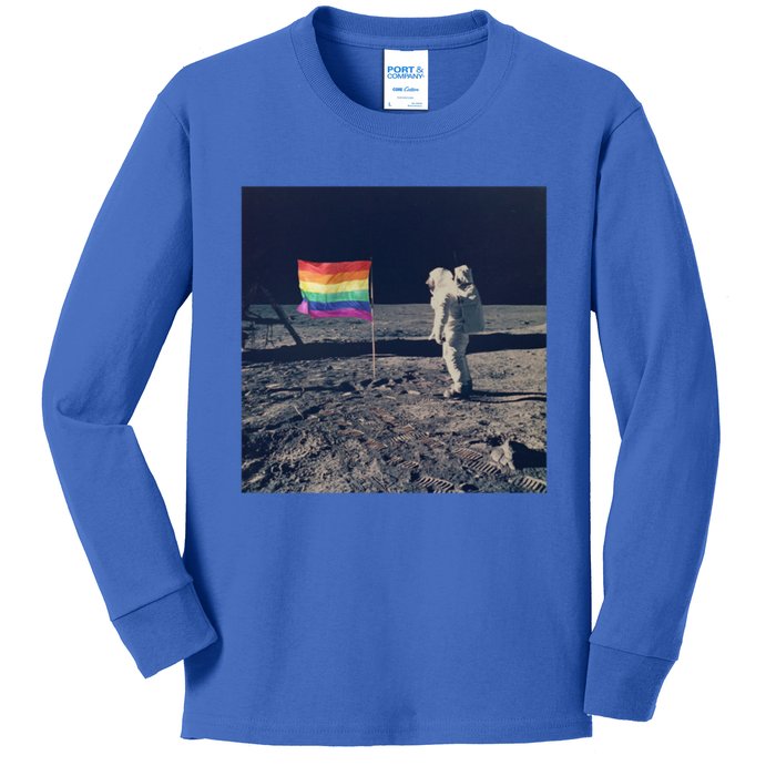 Pride Moon Landing Graphic Lgbtq Gift Kids Long Sleeve Shirt