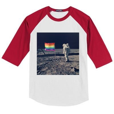 Pride Moon Landing Graphic Lgbtq Gift Kids Colorblock Raglan Jersey