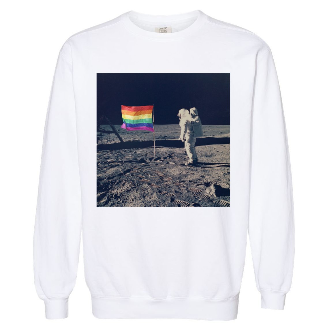 Pride Moon Landing Graphic Lgbtq Gift Garment-Dyed Sweatshirt