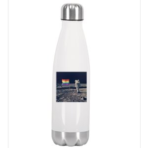 Pride Moon Landing Graphic Lgbtq Gift Stainless Steel Insulated Water Bottle